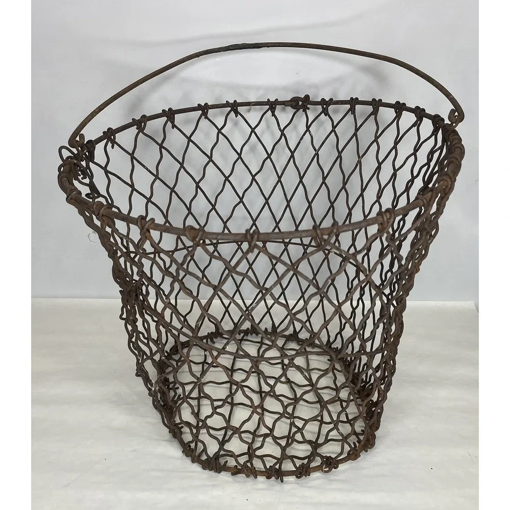 Vintage‎ American Industrial Wire Basket|Country Farmhouse Kitchen Decor